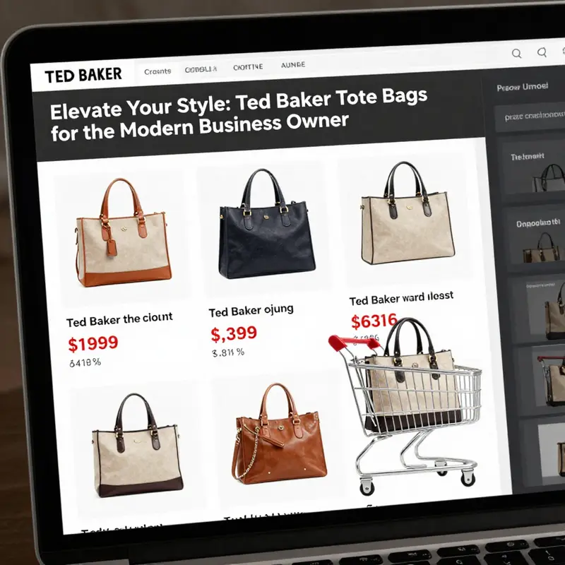 A showcase of various Ted Baker tote bags emphasizing their design and unique features.