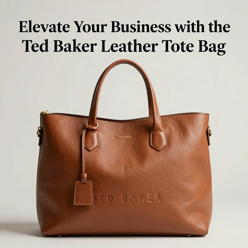 Detailing of the Ted Baker Leather Tote Bag, highlighting its elegant design and quality materials.
