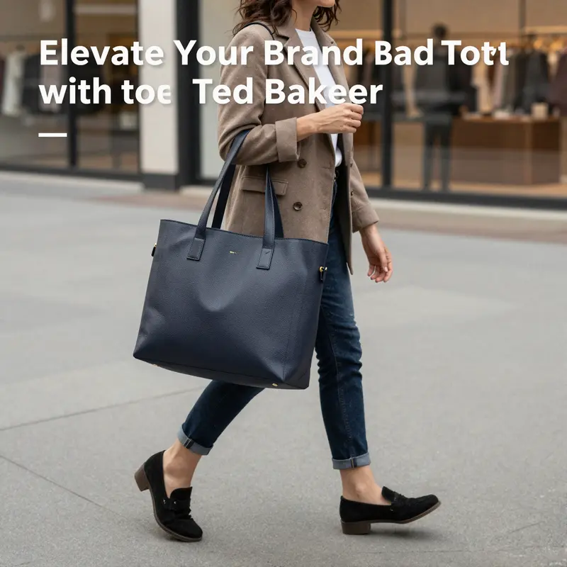 Close-up showcasing the exquisite craftsmanship of a Ted Baker tote bag.