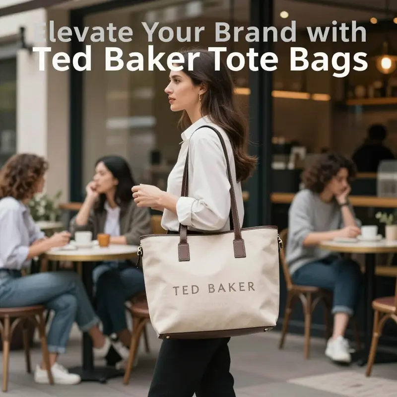 An elegant Ted Baker tote bag highlighting its unique design elements.