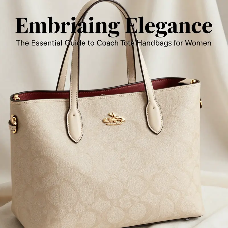 A Coach tote handbag enhances everyday functionality in a professional setting.