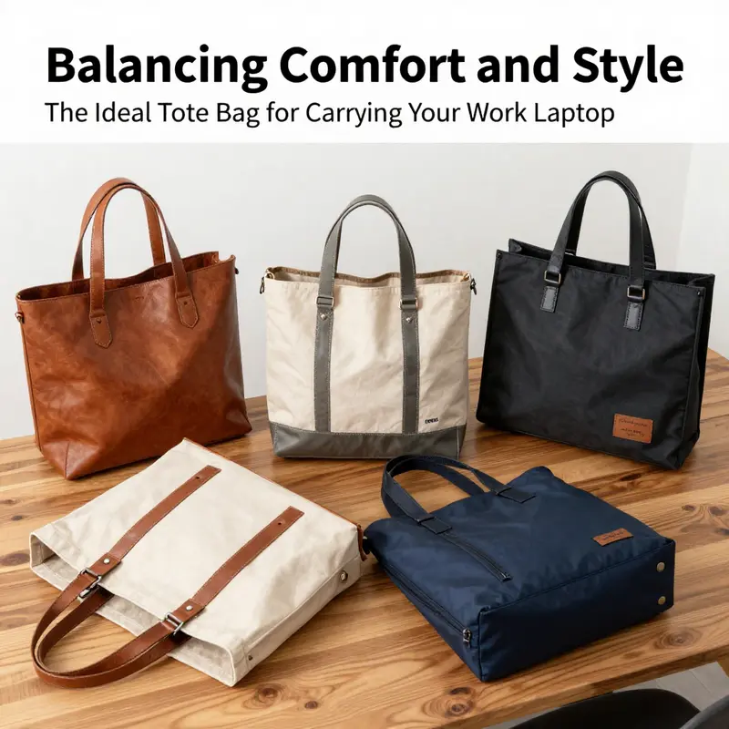 Contrasting an oversized tote bag with a structured satchel, highlighting their unique styles and functionalities for work.