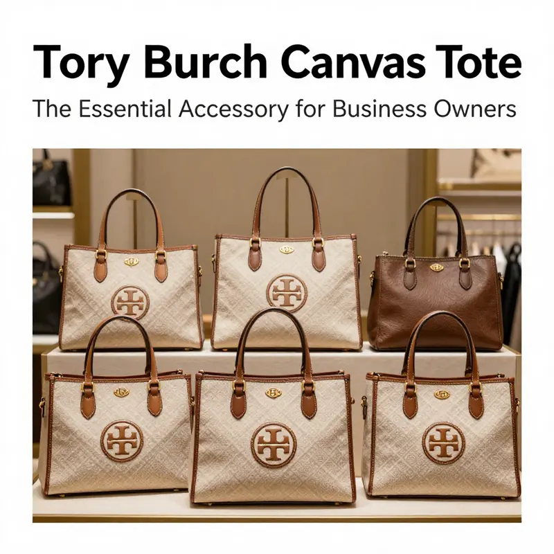 A collection of Tory Burch Canvas Totes in a chic display, emphasizing their style and versatility.