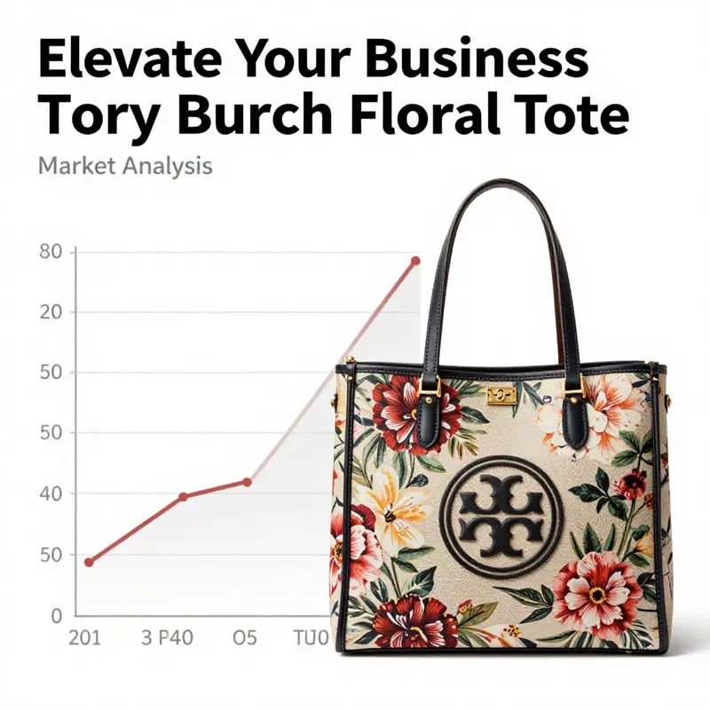 Detailed look at the Tory Burch Ella small floral tote, emphasizing its craftsmanship and design.
