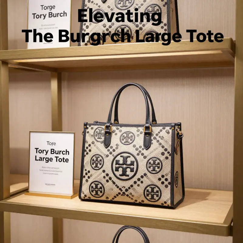 The Tory Burch Large Tote, showcasing its elegant design suitable for business environments.