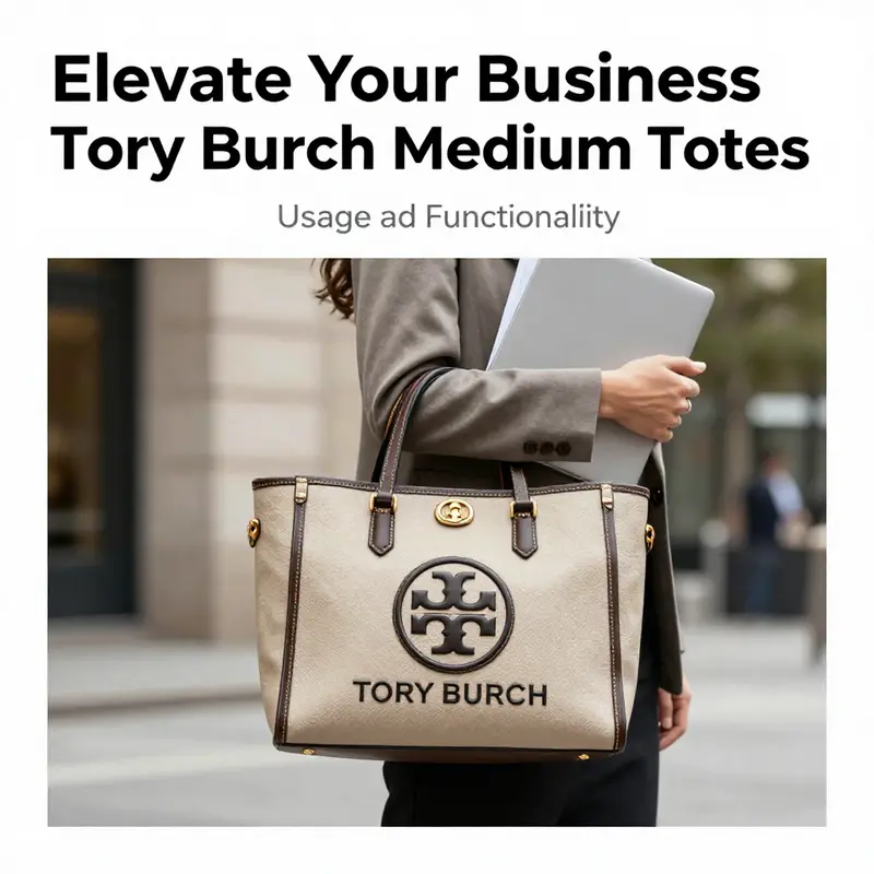 The Tory Burch Medium Tote exemplifies sophistication and versatility for business professionals.