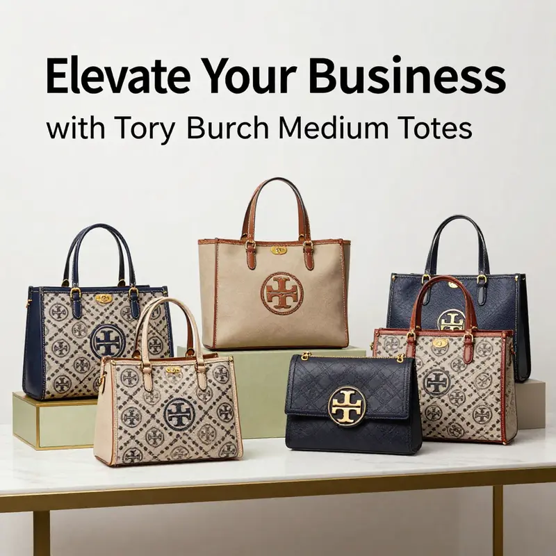 The Tory Burch Medium Tote exemplifies sophistication and versatility for business professionals.