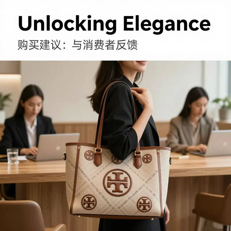 The elegance and craftsmanship of a Tory Burch tote bag featuring the iconic double T logo.