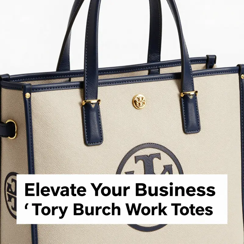 Tory Burch work tote featuring spacious compartments and smart design for business professionals.
