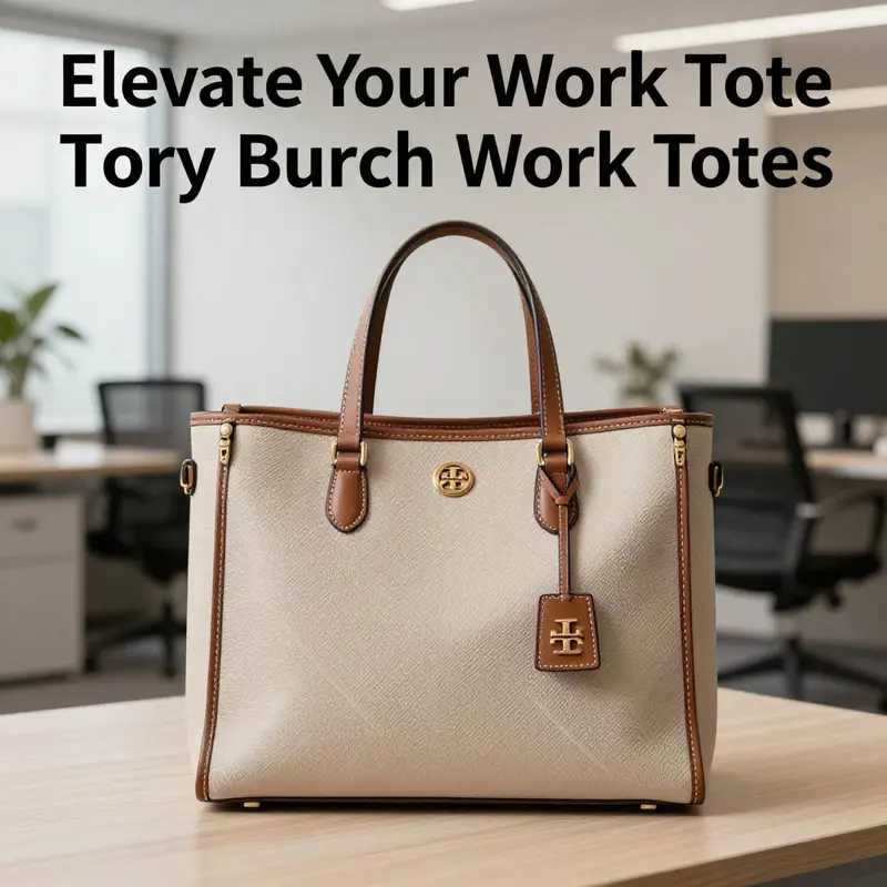 Tory Burch work tote featuring spacious compartments and smart design for business professionals.