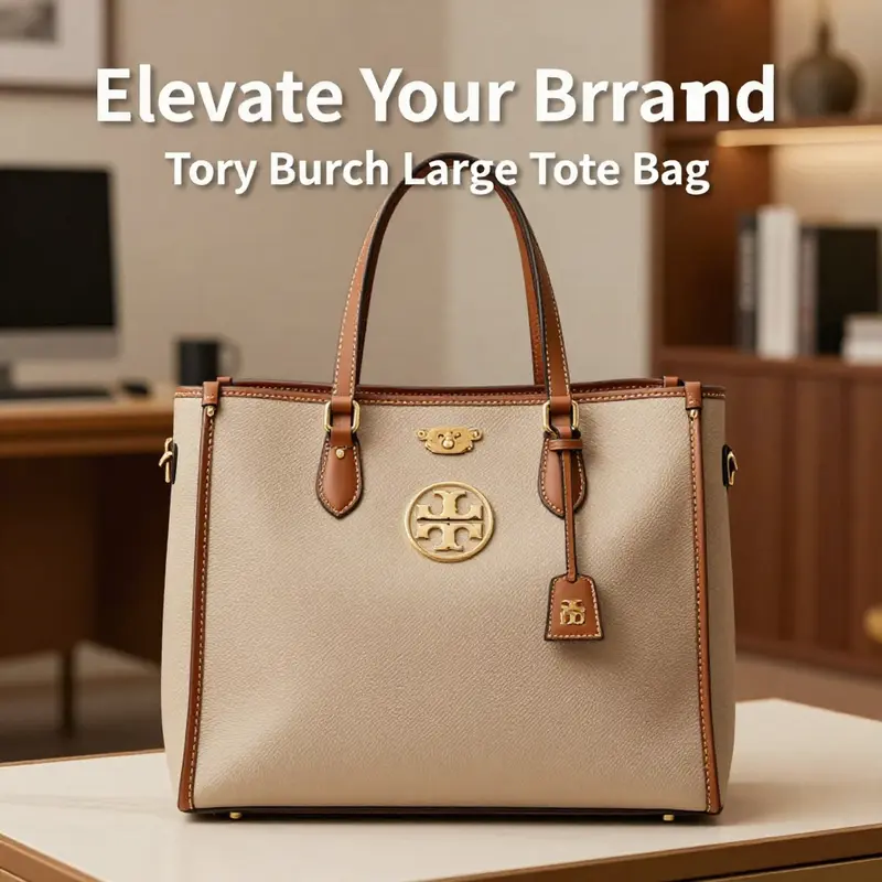 The elegant design of the Tory Burch Large Tote Bag complements any professional setting.