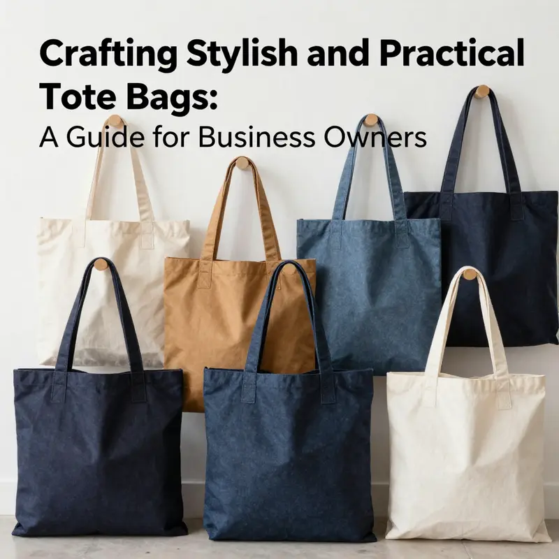 A collection of diverse tote bags in different styles and materials, designed for showcasing business branding.