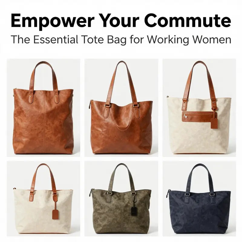 A stylish tote bag showcasing its design features suitable for the professional environment.