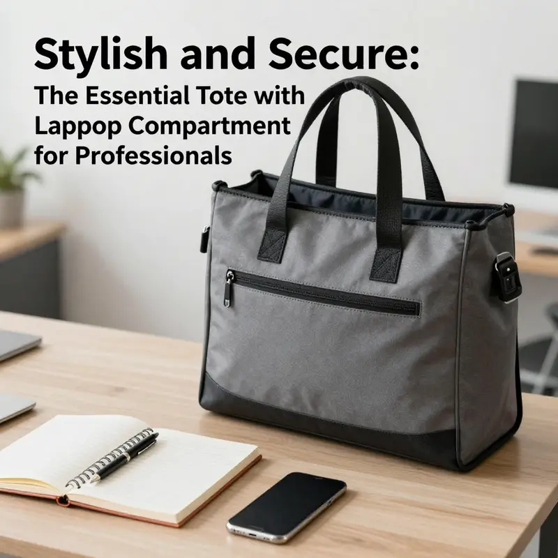 A sleek tote bag perfectly suited for business professionals, illustrating its compatibility with essential office items.