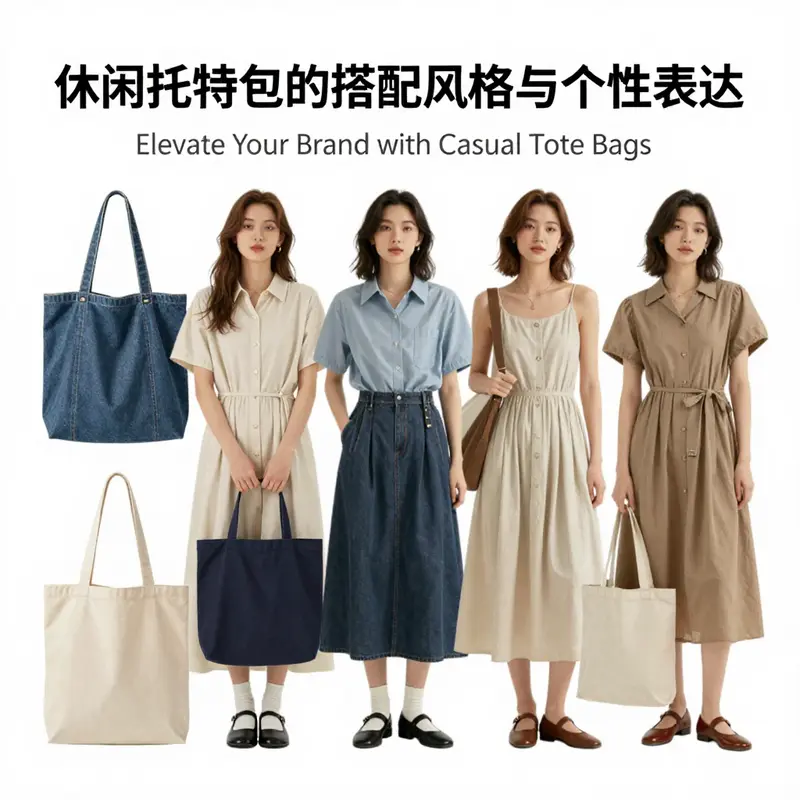 Highlighting the functional design and spaciousness of casual tote bags.