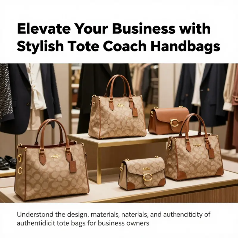 Various Coach tote bags displayed in an elegant setting depicting luxury and business fashion.