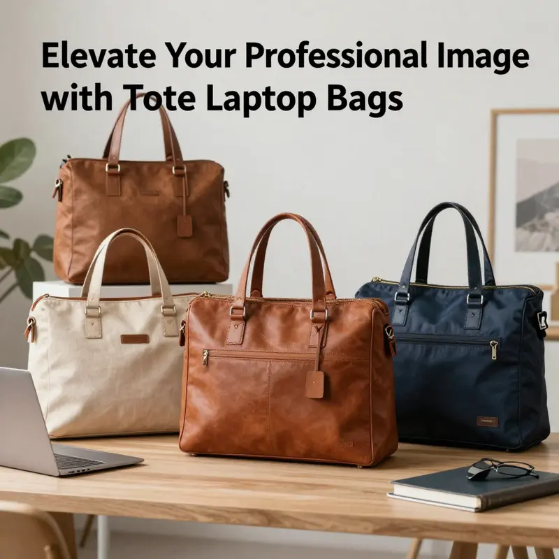 Diverse designs of tote laptop bags made from high-quality materials to suit professional needs.