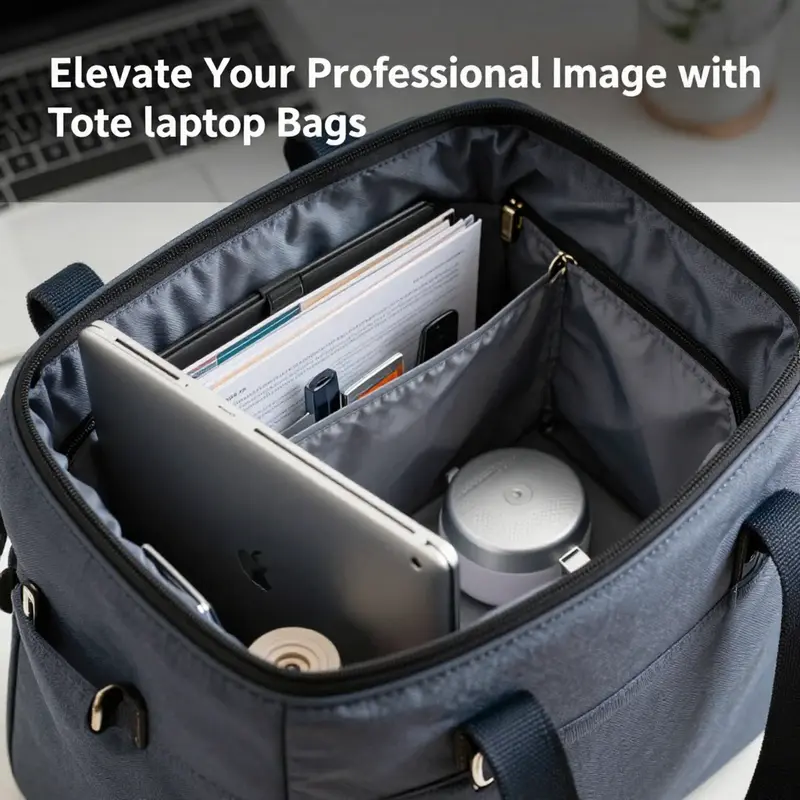 Diverse designs of tote laptop bags made from high-quality materials to suit professional needs.