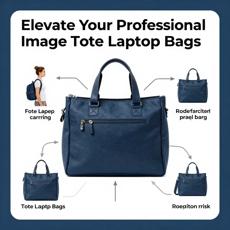 Diverse designs of tote laptop bags made from high-quality materials to suit professional needs.