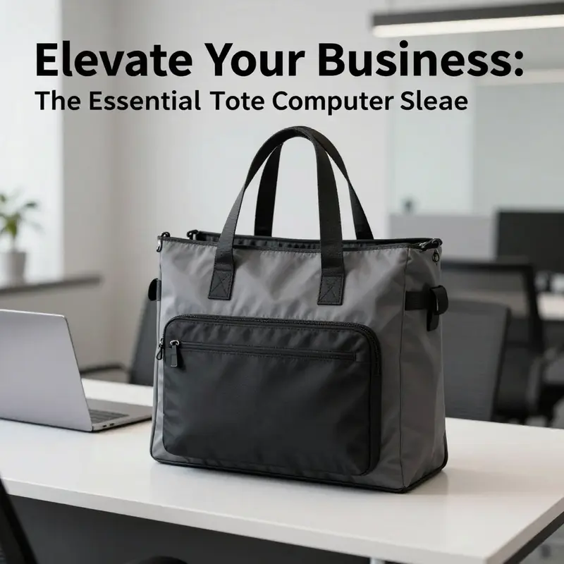 A stylish tote bag prominently displayed in a modern office environment.