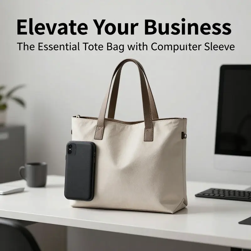 A stylish tote bag designed to seamlessly blend fashion and practicality in a professional setting.