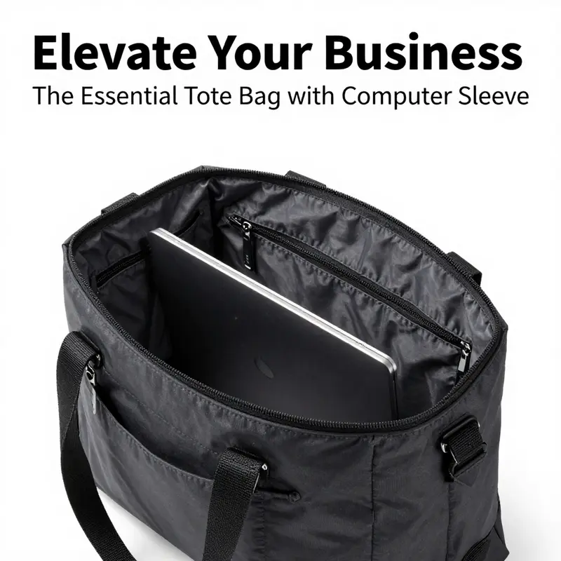 A stylish tote bag designed to seamlessly blend fashion and practicality in a professional setting.