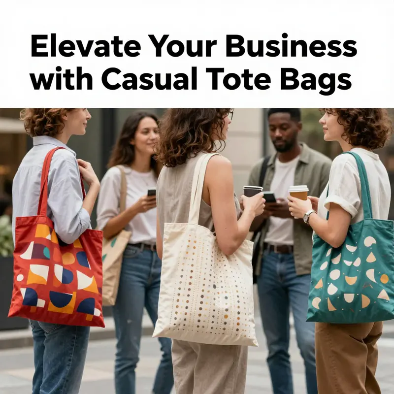 A professional demonstrating the versatility of a casual tote bag in an urban environment.
