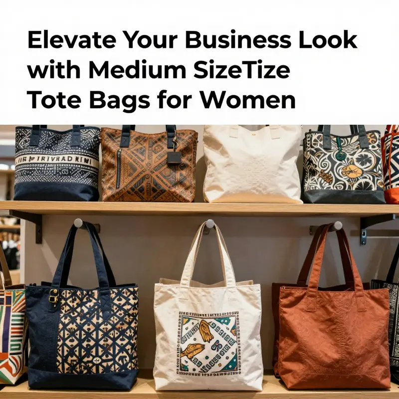 A versatile medium-size tote bag in an office setting, blending style with practicality.