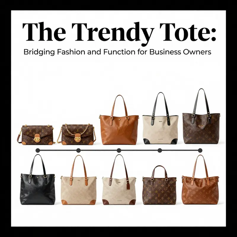 A timeline highlighting the transformation of trendy totes over the years.