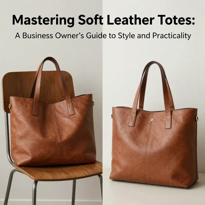 Visual representation of the structural differences between soft and structured leather totes.