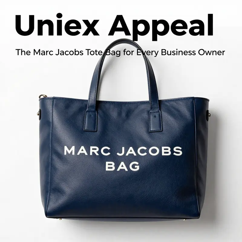 The elegant design and features of the unisex Marc Jacobs tote bag highlight its timeless appeal.