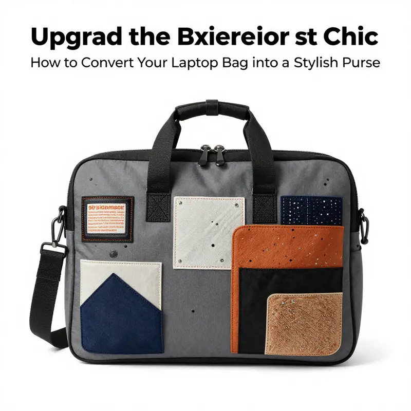 Evaluating the potential of a laptop bag for transformation into a stylish purse.