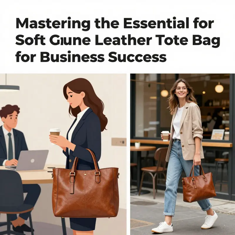 A display showcasing the various types of soft genuine leather tote bags available.