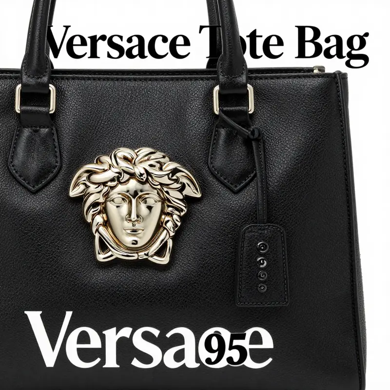 The striking detail of the Medusa ’95 Tote Bag, highlighting its luxurious materials and iconic design.