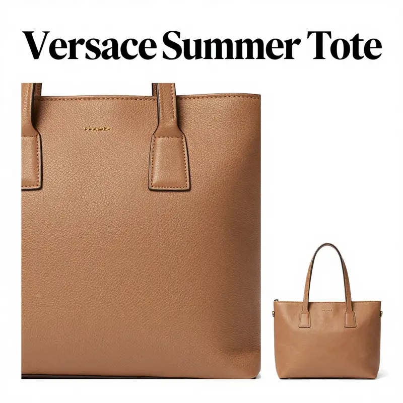 The striking design elements of the Versace Summer Tote highlight its blend of modern aesthetics and classic elegance.