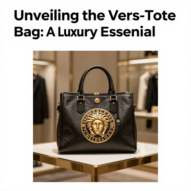 Versace Tote Bag in an upscale setting, symbolizing luxury fashion.