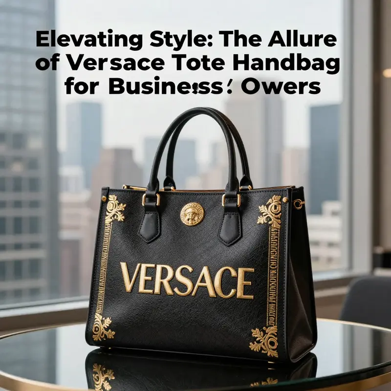 Versace tote handbag showcased in an upscale environment, representing luxury and sophistication.