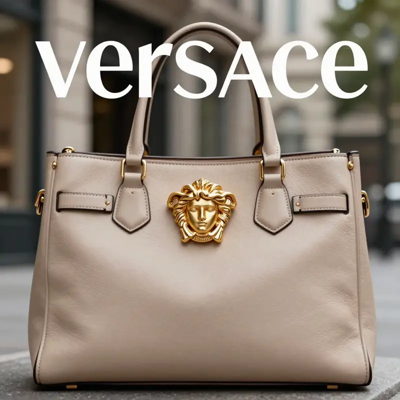 The intricate design elements of the Versace Tote Purse exemplify luxury craftsmanship.