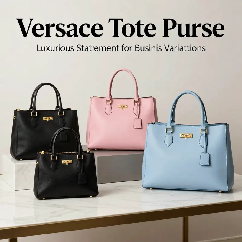 The intricate design elements of the Versace Tote Purse exemplify luxury craftsmanship.