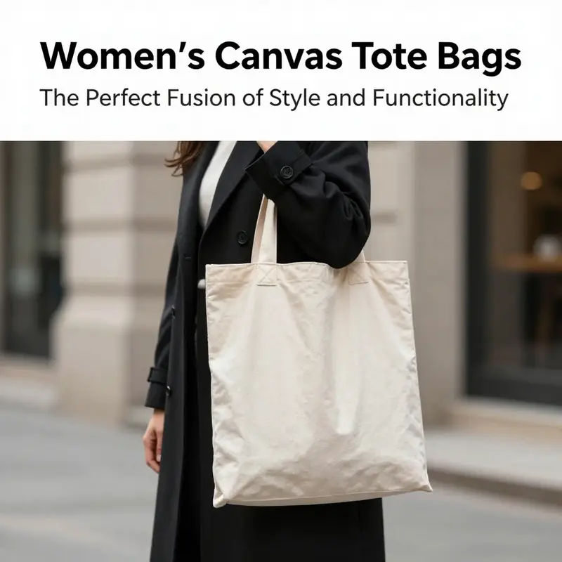 A canvas tote bag effortlessly transitioning from a casual day out to an office environment.