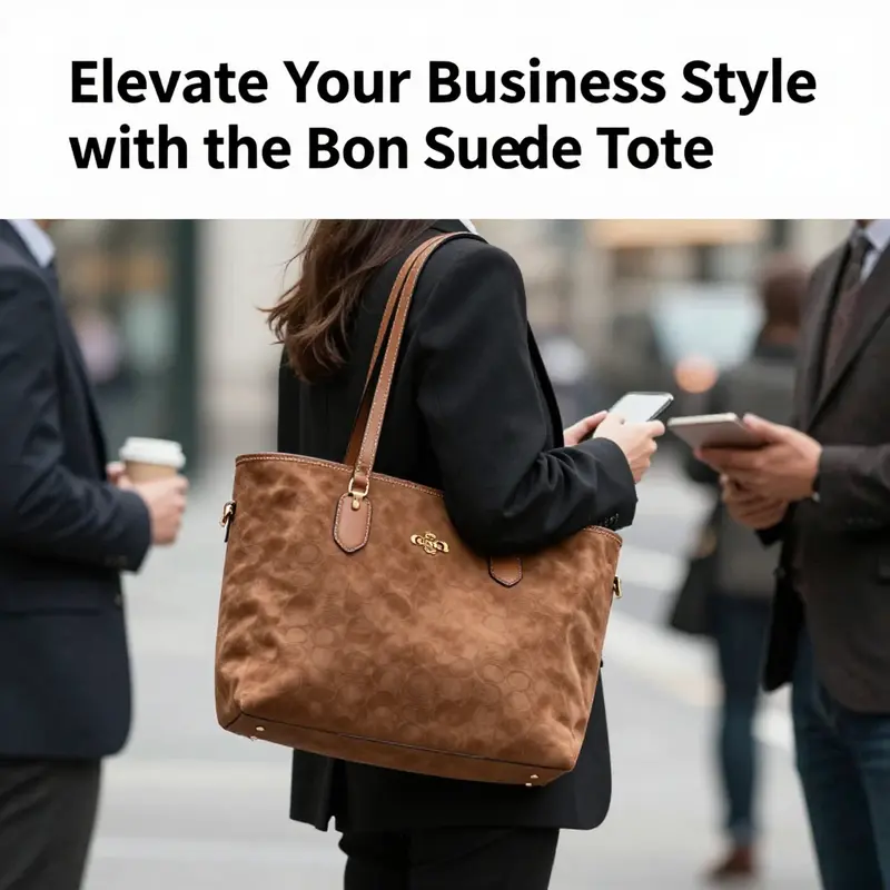 Highlighting the premium craftsmanship and thoughtful design of the Coach Suede Tote.