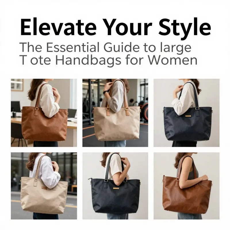A timeline depicting the evolution of large tote handbags from vintage styles to contemporary designs.