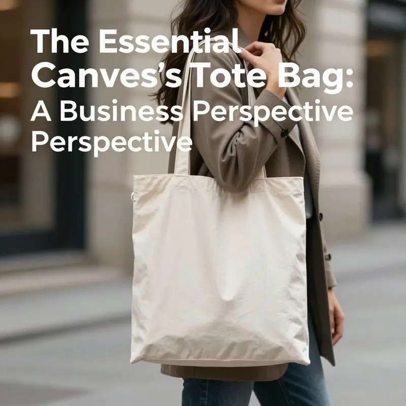 A woman navigating city life with her versatile canvas tote bag.