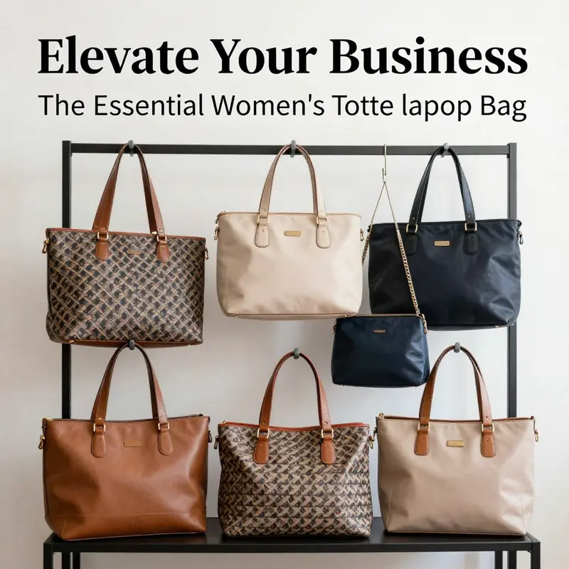 A striking women’s tote laptop bag designed for both protection and style, featuring dedicated compartments for laptops and personal items.