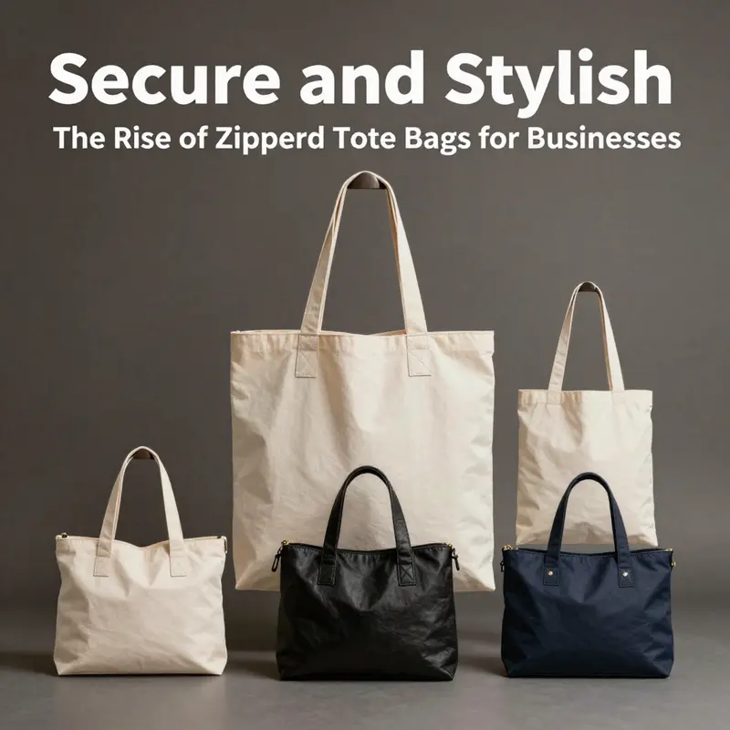 Zippered tote bags designed for enhanced security, showcasing multiple compartments and a secure zipper.