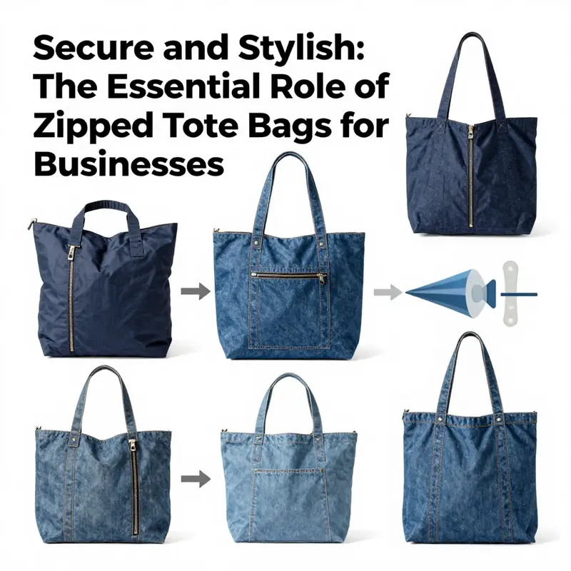 A stylish zippered tote bag demonstrating enhanced security features in an urban environment.