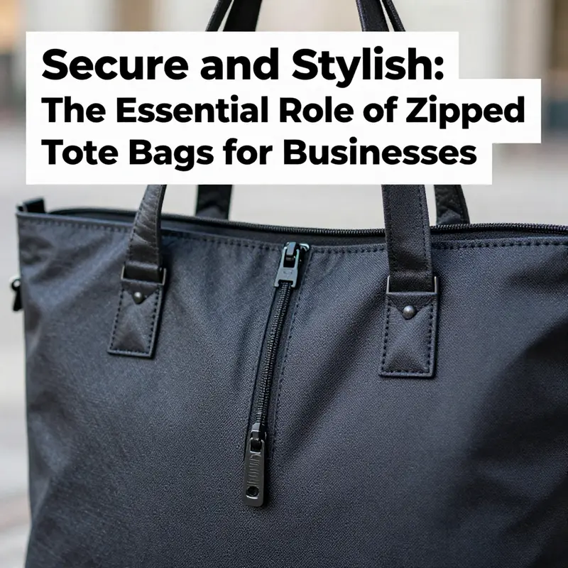A stylish zippered tote bag demonstrating enhanced security features in an urban environment.