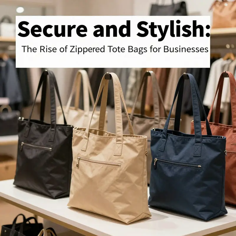 Zippered tote bags designed for enhanced security, showcasing multiple compartments and a secure zipper.
