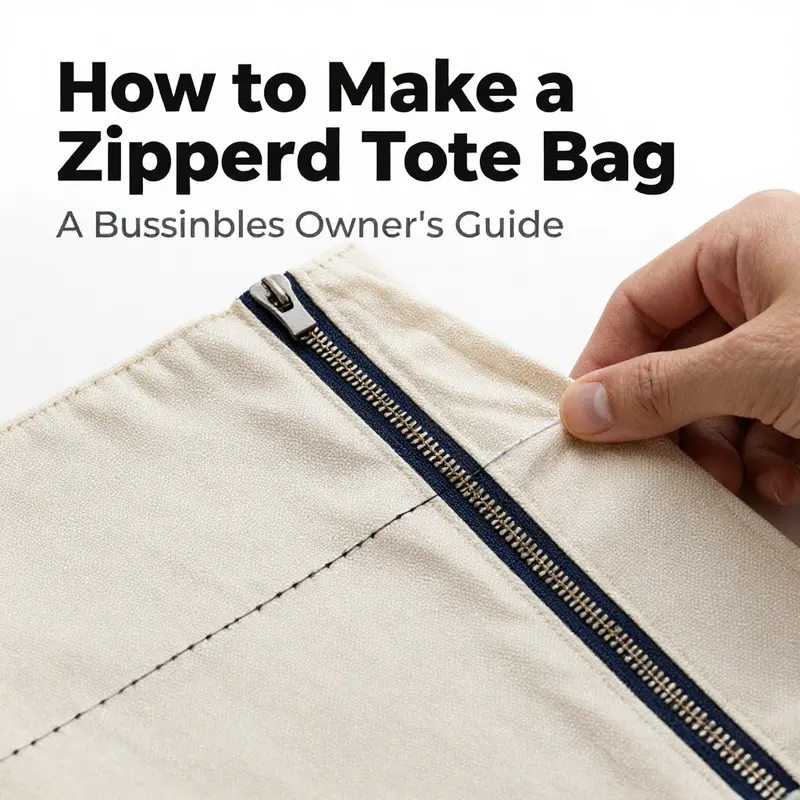 Essential materials and tools for crafting a zippered tote bag.