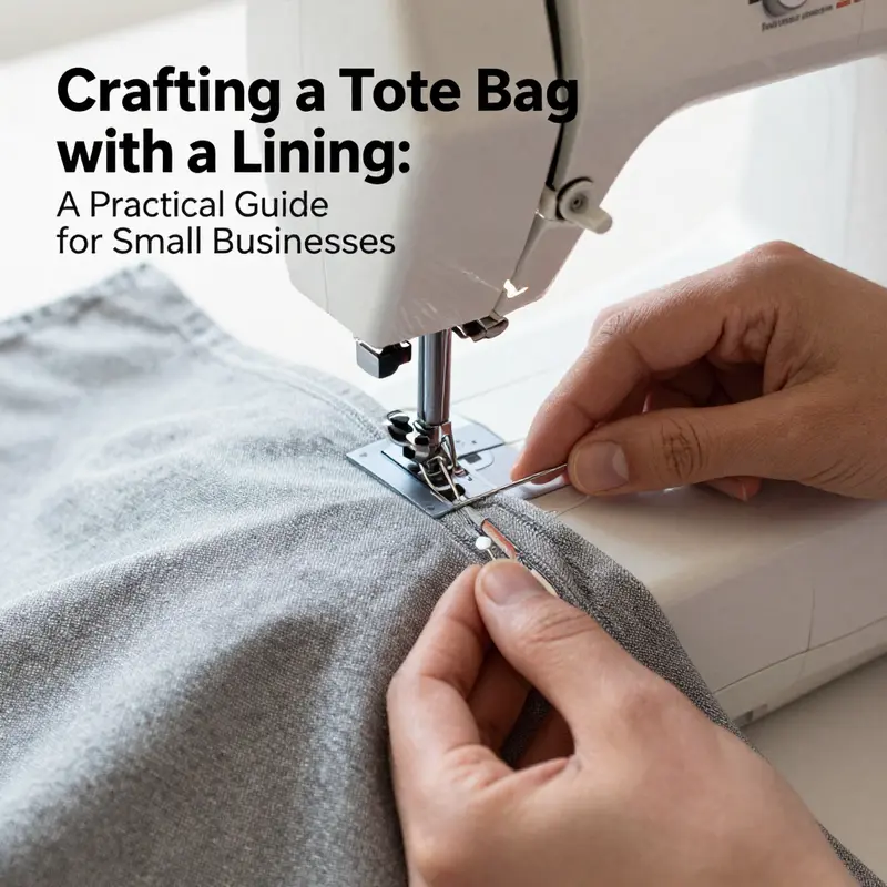 Materials gathered for crafting a stylish tote bag with a lining.